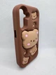 Детский резиновый чехол Bear для Samsung Galaxy A15 с подставкой держателем Коричневый - изображение 3