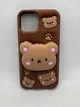 Дитячий гумовий чохол Bear для Apple iPhone 11 з підставкою тримачем Коричневий - зображення 1