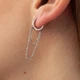 Серебряные серьги - кольца с цепочками 7072 Онікс - изображение 7