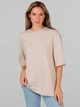 Набор футболок хлопковых оверсайз длинных женских Ray Oversize U0104W-3PACK1 S/M 3 шт Бежевый/Светло-зеленый/Лиловый (RAY2000000037943) - изображение 4