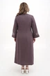 Пряма лляна сукня з кишенями та квітково-геометричною вишивкою Ватра (Plus size). Коричневий, р.62, код 0426/62/4705 - изображение 3