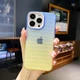 Градієнтний силіконовий чохол на iPhone 14 Pro Max синьо - жовтий - изображение 1
