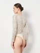 Боди-блуза женская H&M 1199877_паетки XS Бежевая (2000001632079) - изображение 2