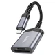 Адаптер перехідник Hoco UA25 2в1 card reader Lightning сірий - зображення 2