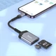 Адаптер перехідник Hoco UA25 2в1 card reader Lightning сірий - зображення 8