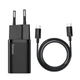 Сетевое зарядное устройство адаптер BASEUS Super Si Quick Charger (TZCCSUP-L02) |1Type-C, 3A/25W, поддержка быстрой зарядки QC/PD, многоуровневая система защиты, универсальная совместимость| + Кабель Type-C to Type-C в комплекте |1 м| Черный - изображение 1