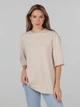 Набор футболок хлопковых оверсайз длинных женских Ray Oversize U0104W-3PACK2 L/XL 3 шт Бежевый/Голубой/Синий (RAY2000000038049) - изображение 4