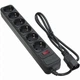 Сетевой фильтр питания Patron 1 m3*1mm2 (SP-1063U) 6 розеток BLACK (EXT-PN-SP-1063U) - изображение 1