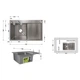 Lidz Handmade H6350R Мойка для кухни интегрированная Brushed Steel, 3,0/1,0 мм, крыло справа LDH6350BRUR45587 - изображение 2