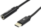 Kabel Accura USB Type-C - 3.5 mm (mini-Jack) 0.11 m M/F Black (5904726953563) - obraz 1