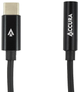 Kabel Accura USB Type-C - 3.5 mm (mini-Jack) 0.11 m M/F Black (5904726953563) - obraz 2