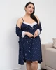 Ночная Сорочка с халатом женская 3XL синяя - 19010 - изображение 1