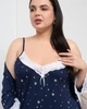 Ночная Сорочка с халатом женская 3XL синяя - 19010 - изображение 5