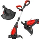 Триммер электрический Red Technic RTPKE0105 1450 Вт 9500 об./мин инструмент с регулируемой штангой и углом наклона для стрижения травы и ухода за садом - изображение 1