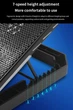 Подставка для ноутбука охлаждающая Givecool X8 с регулировкой угла наклона (до 17", 2USB, 6 вентиляторов, RGB подсветка, подставка для телефона) - изображение 8