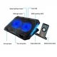 Подставка для ноутбука охлаждающая Givecool S900 с регулировкой угла наклона (до 18", 2USB, 2 вентиляторов, RGB подсветка, подставка для телефона) - изображение 8