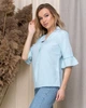 Жіноча базова блуза з рюшами на рукавах Uaclothes 54 Блакитний (like33914-143201392) - зображення 3