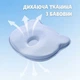 Подушка ортопедическая детская BabyComfort PAPAELLA 27х22х3 см с эффектом памяти, в форме мишки голубая - изображение 5