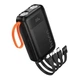 Павербанк Hoco J151 10000 mAh Power Bank з ліхтариком та вбудованими кабелями USB/Micro/Type-C/Lightning Black - зображення 1
