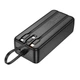 Павербанк Hoco J132B 30000 mAh 22.5W USB/Type-C Power Bank зі швидкою зарядкою 22.5W+PD20W та вбудованими кабелями 2Type-C/Lightning Black - зображення 4