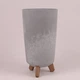 Горшок пластмассовый GRACIA TUBUS SLIM BETON EFFECT на ножках бетон 20 см 93641 - изображение 1