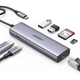 USB HUB UGREEN CM512 Type-C to 2*USB3.0/HDMI/RJ45/SD&TF/PD port Converter, Gray - зображення 2