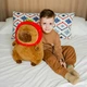 Мягкая капибара плюшевая игрушка сapybara 45 см с клубничкой коричневая (9114) - изображение 3