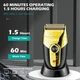 Бездротова електробритва для гоління обличчя з USB та LED-індикатором VGR V-383 Pro Золотистий з чорним + Підставка - изображение 2