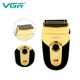 Бездротова електробритва для гоління обличчя з USB та LED-індикатором VGR V-383 Pro Золотистий з чорним + Підставка - изображение 7