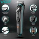 Акумуляторний триммер для стрижки волосся та бороди з USB та LED-дисплеєм VGR V-075 Pro Чорний + Олія для лез - изображение 2