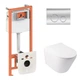 Готовое решение Qtap для ванной комнаты: подвесной унитаз Swan Ultra Quiet 485x360x320 + комплект инсталляции Nest 4 в 1 (круглая клавиша Chrome) - изображение 1