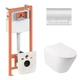 Готовое решение Qtap для ванной комнаты: подвесной унитаз Swan Ultra Quiet 485x360x320 + комплект инсталляции Nest 4 в 1 (линейная клавиша Chrome) - изображение 1
