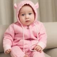 Комбінезон ромпер для немовлят тринитка з начосом Trendy Tot 03-01296 рожевий 74 см (9 мiс.) - зображення 5