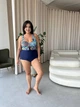 Женский слитный купальник Plus size Ghazel синий с принтом L (SW1572/1) - изображение 1