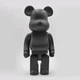 Дизайнерская игрушка Беарбрик черный. Статуэтка Bearbrick 28 см. Фигурка для интерьера медведь Беарбрик 400% - изображение 1