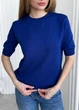 Женская футболка вязаная ART KNIT синяя, M 040599 - изображение 4