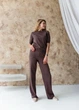 Женская футболка вязаная ART KNIT шоколад, M 040583 - изображение 3