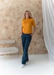 Женская футболка вязаная ART KNIT горчичная, S 040590 - изображение 4