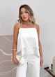 Топ с воланами белый ART KNIT Fashion, One Size 040441 - изображение 1