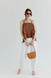 Топ з воланами коричневий ART KNIT Fashion, One Size 040443 - зображення 8