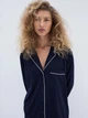Піжамна сорочка жіноча H&M 998802002c29 S Темно-синя (1000000051544) - зображення 1