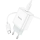 Мережевий зарядний пристрій з кабелем HOCO C104A Stage single port PD20W charger set (Type-C to Type-C) (EU) White (6931474782915) - зображення 4