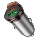Автомобильное зарядное устройство Hoco NZ16A (адаптер, USB, Type-C, 12-24V, 43 W, быстрая зарядка) - Серый - изображение 4
