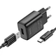 Мережевий зарядний пристрій Hoco C134A Solid 12 Вт USB-A з кабелем Type-C чорний - изображение 3
