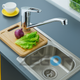 Смеситель кухонный Zegor PED4 материал латунь с поворотным изливом, хромированный, на гайке, керамический картридж, шланги в комплекте - изображение 2