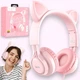 Наушники для детей Bluetooth Hoco W36 Cat EAR с микрофоном 3.5 мм розовые - зображення 4