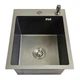 Мойка ITAL ID 4050-MGR 40 см PVD Graphite Matte с сифоном, дозатором и корзинкой графит - изображение 1