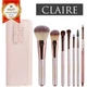 Набор 7 кистей для макияжа CLAIRE Makeup brush set с розовым чехлом, отделением для хранения - изображение 8