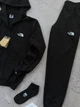 Чоловічий спортивний комплект The North Face (костюм+шорти+футболка+бейсболка+шкарпетки) S Чорний з білим (HB-083) - изображение 3