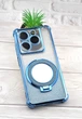 Чохол Luxury Case для TECNO Spark 20 (KJ5n) блискучий бампер із кільцем підставкою блакитний - зображення 1